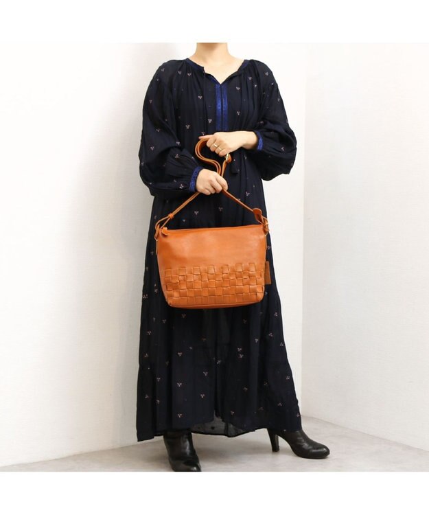 UNBILLION アトランタ ATLANTA / 牛革メッシュショルダー キャメル