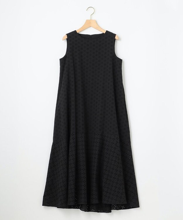 組曲 S 【WEB限定】エンブロイダリーレース ノースリーブワンピース ブラック系