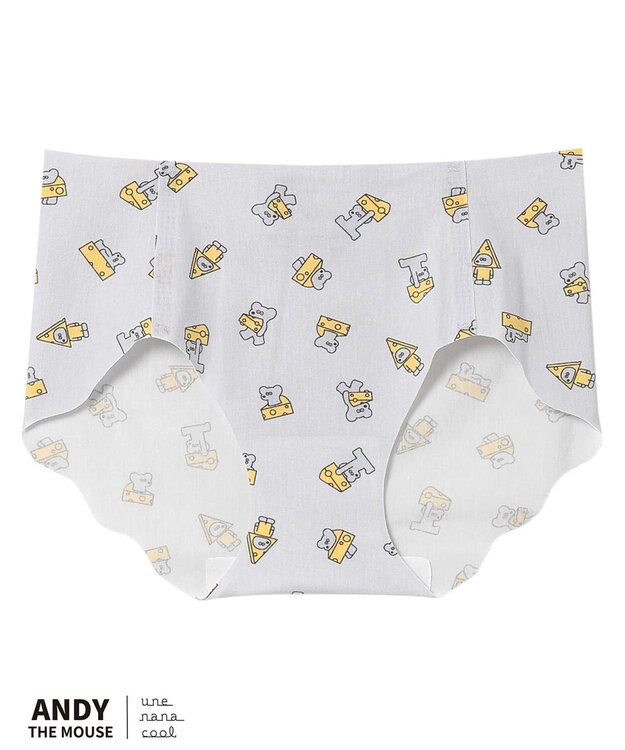 une nana cool MADE WITH ねずみのANDY【綿混】フラット仕上げショーツ GY