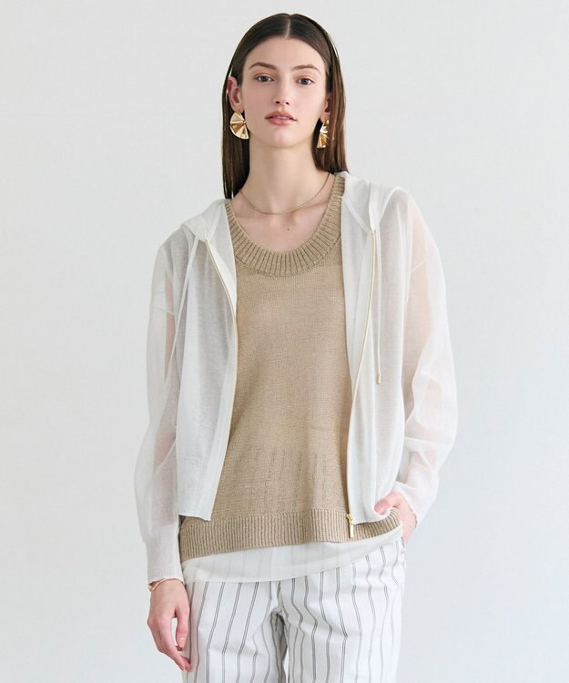 BEIGE， SIDERITE / シアージップフーディーニット Ecru