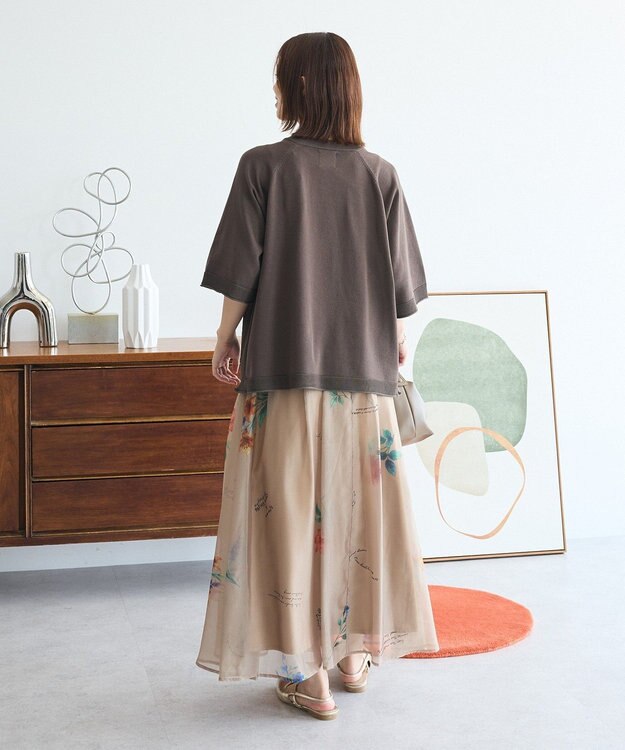 Green Parks トレーナー風ニットプルオーバー Brown