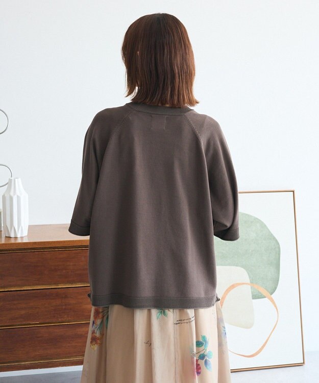 Green Parks トレーナー風ニットプルオーバー Brown