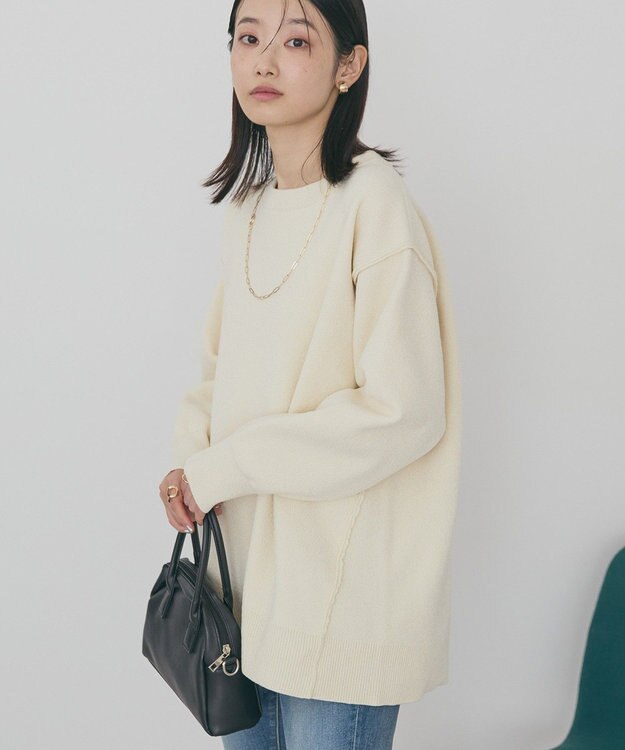 AMERICAN HOLIC 【選べる丈】モールニットプルオーバー Ivory