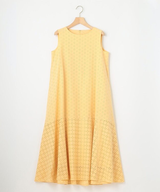 組曲 S 【WEB限定】エンブロイダリーレース ノースリーブワンピース クリームイエロー系