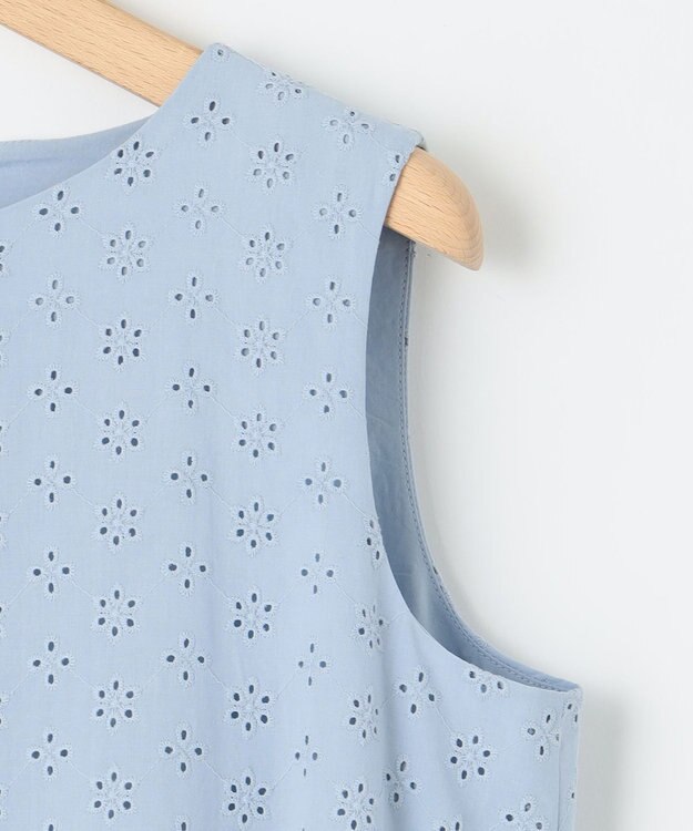 組曲 S 【WEB限定】エンブロイダリーレース ノースリーブワンピース サックス系9