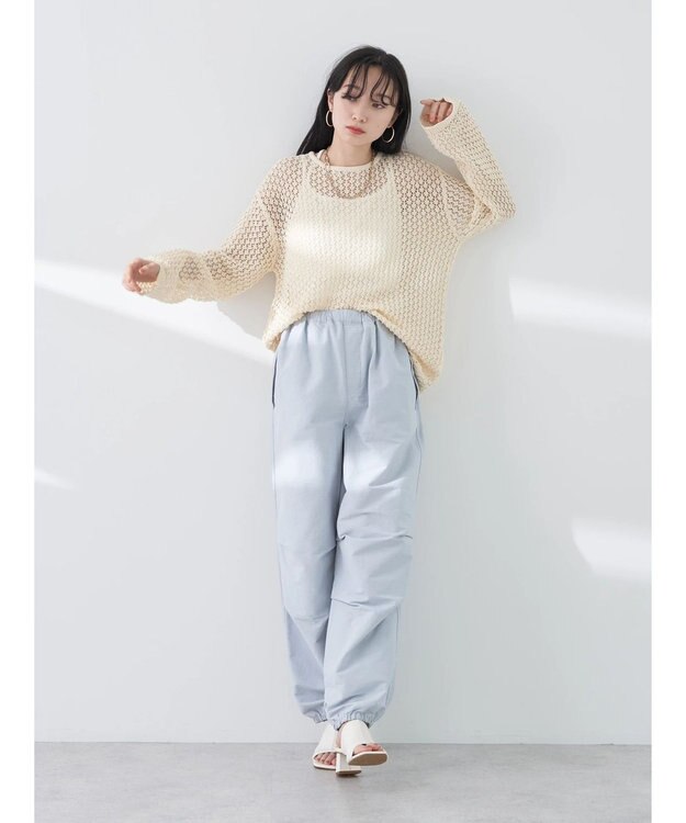 earth music&ecology バルーンシルエットパンツ Light Gray