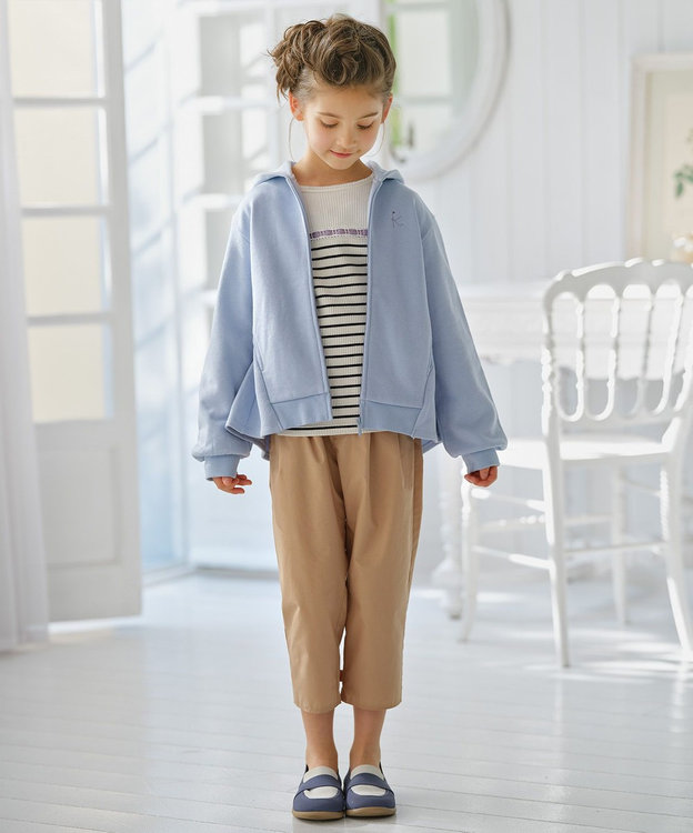 組曲 KIDS 【150-160㎝】バックフリル パーカー サックスブルー系