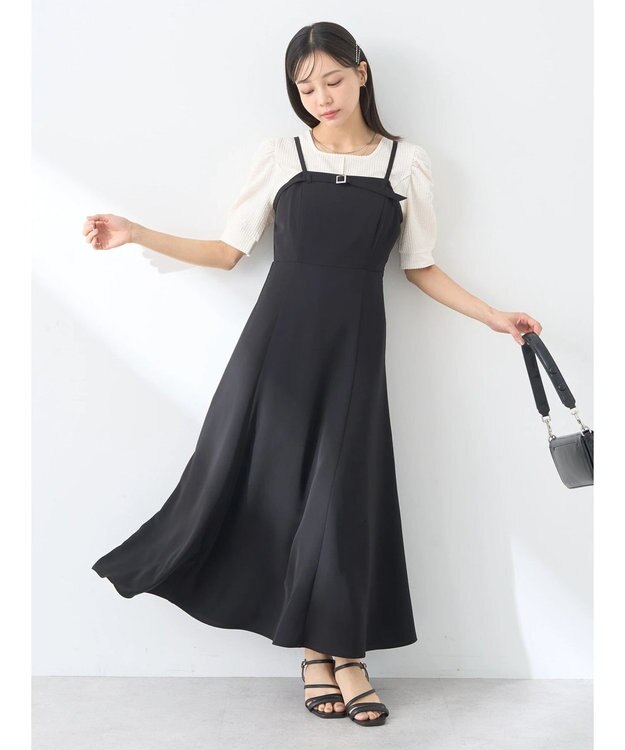 earth music&ecology 胸元ベルトキャミワンピース Black