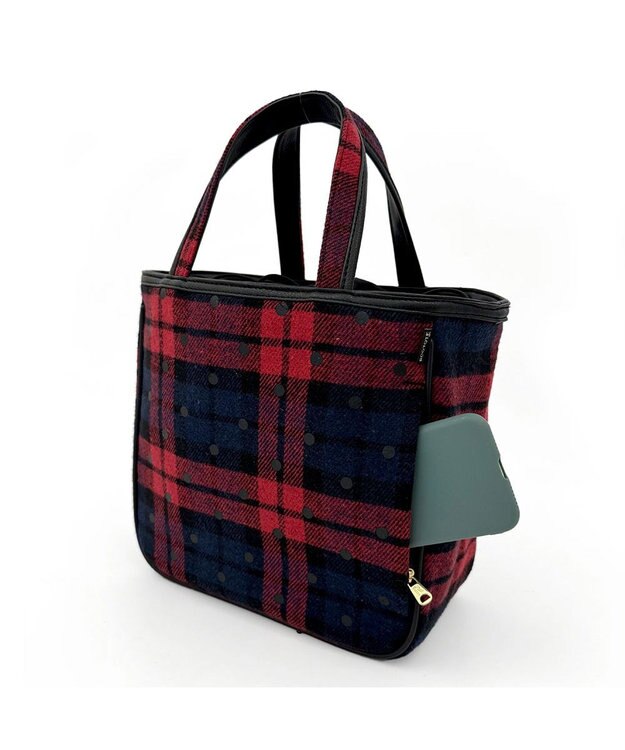 ROOTOTE 1344【フェルト生地】LT.スクエア.ドットチェック-A 02：レッド