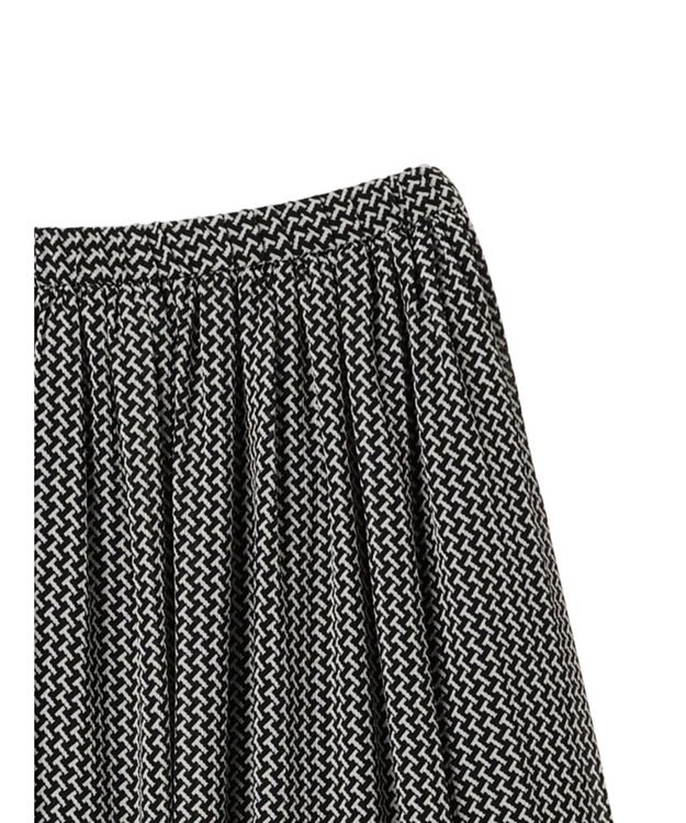 AMERICAN HOLIC 幾何学柄裾ティアードスカート Black