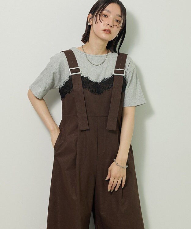 Green Parks ・Ｐｅｔｉｔ　Ｆｌｅｕｒ　リブオーバーサイズＴＥＥ Gray Mixture