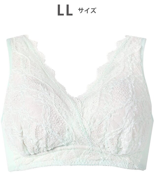 WACOAL 【ナイトアップブラ】 ノンワイヤー ナイトブラ 綿混 就寝時用 3Lまで対応 大きいサイズ レディース BXB168 /ワコール ミント