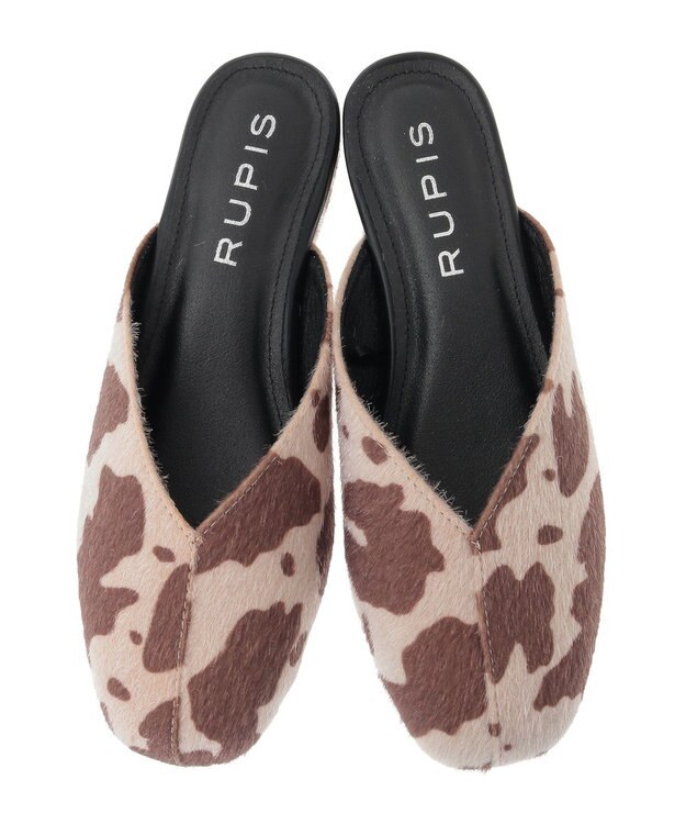 Green Parks ＲＵＰＩＳ．アニマル柄スクエアトゥミュール Brown