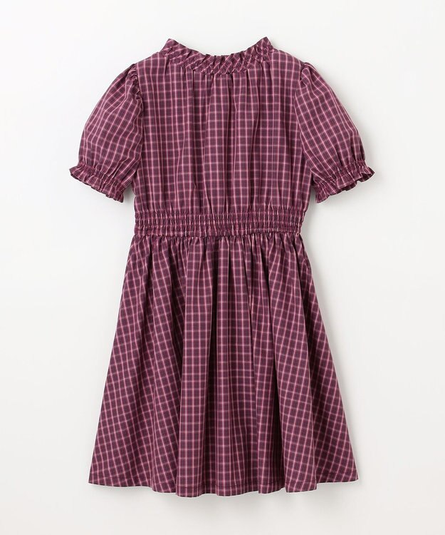 組曲 KIDS 【110-140㎝】チェック ワンピース ラズベリー系3