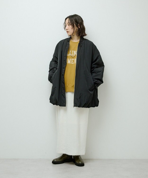 Green Parks 楽ちんシャギーＩラインスカート Ivory