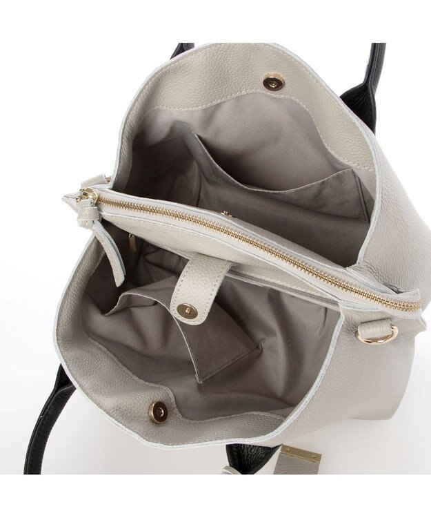 UNBILLION ペルケ perche / WEB直営限定・牛革ユーティリティ・2wayトートバッグS ライトグレー