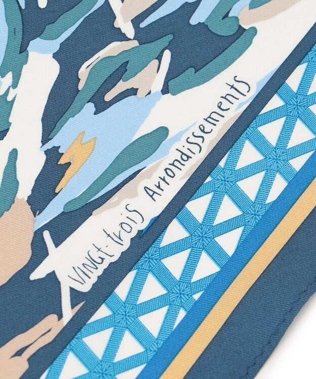 23区 シルク ダイヤ スカーフ ネイビープリント