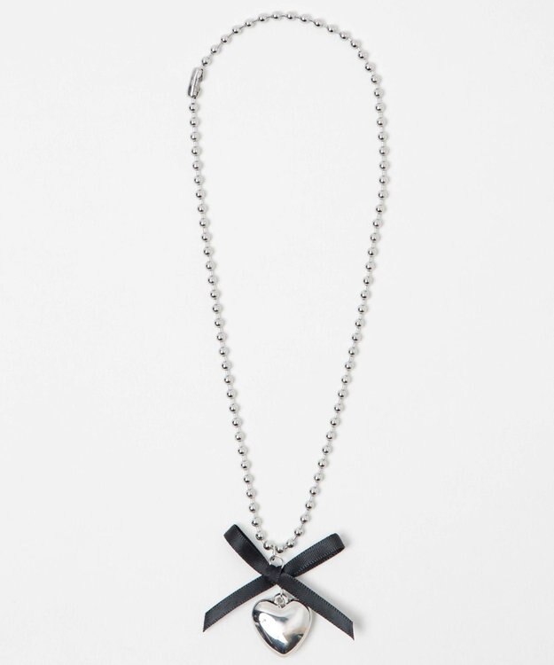 WEGO Lチェーンリボンハートネックレス シルバー