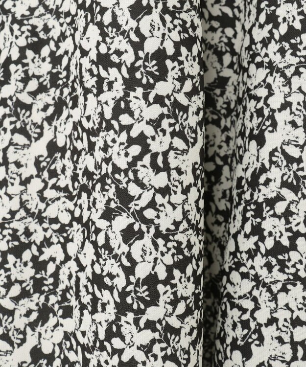 ANY 【洗濯機可能/ウエストゴム】プリントマーメイドスカート モノトーンフラワー