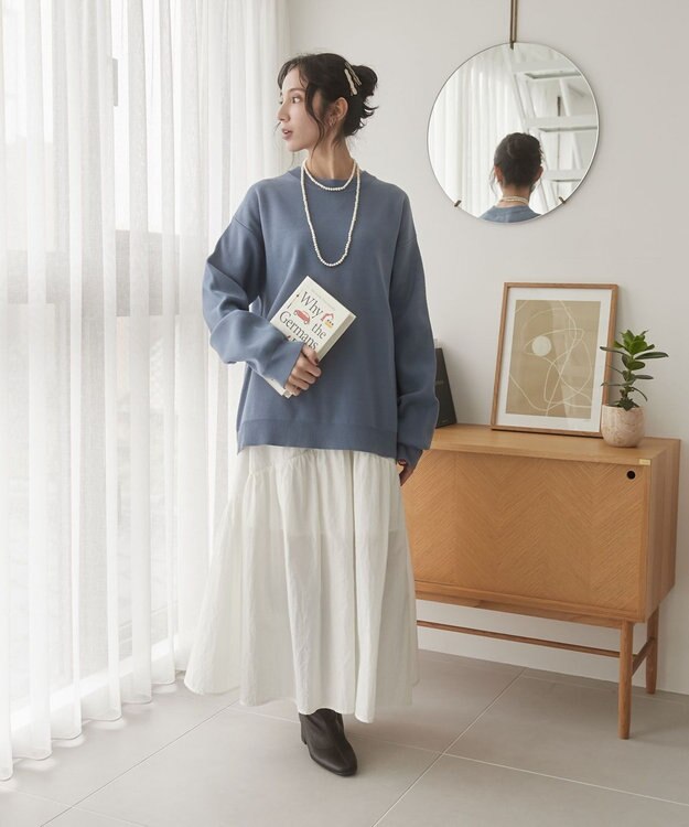 WEGO 【ユニセックス着用ITEM/MLサイズ展開】ミラノリブクルーネックプルオーバー ブルー