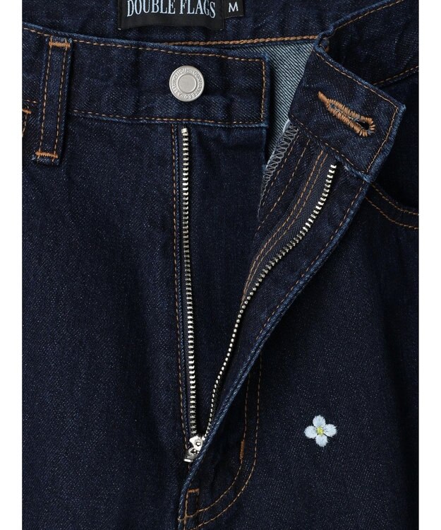 Green Parks ・Ｄｏｕｂｌｅ　Ｆｌａｇｓ　ハナ＆ハート　刺繍デニムパンツ One Wash