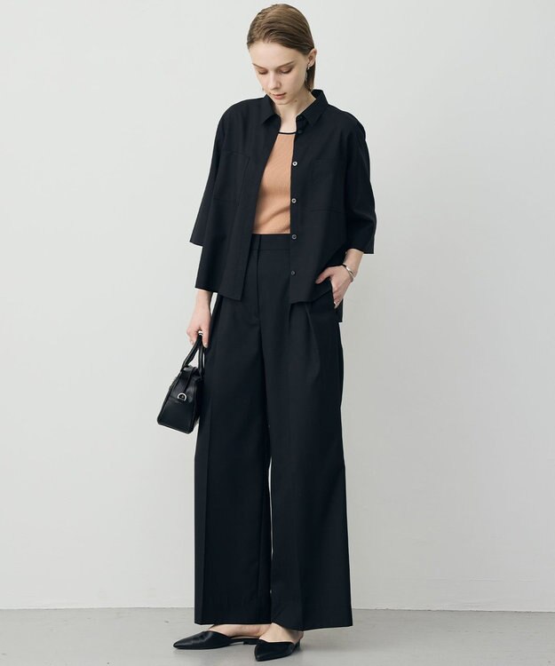 ICB L 【先行予約】ドライクールトロ クロスタックワイドパンツ ブラック