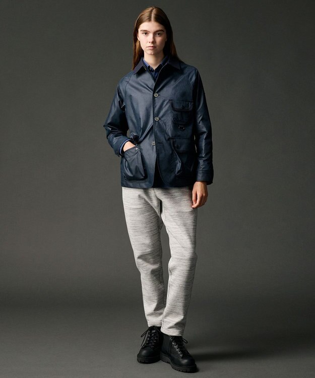 JOSEPH ABBOUD MOUNTAIN 【ストレッチ】ヴィンテージワックスストレッチアウトドア ブルゾン ネイビー系