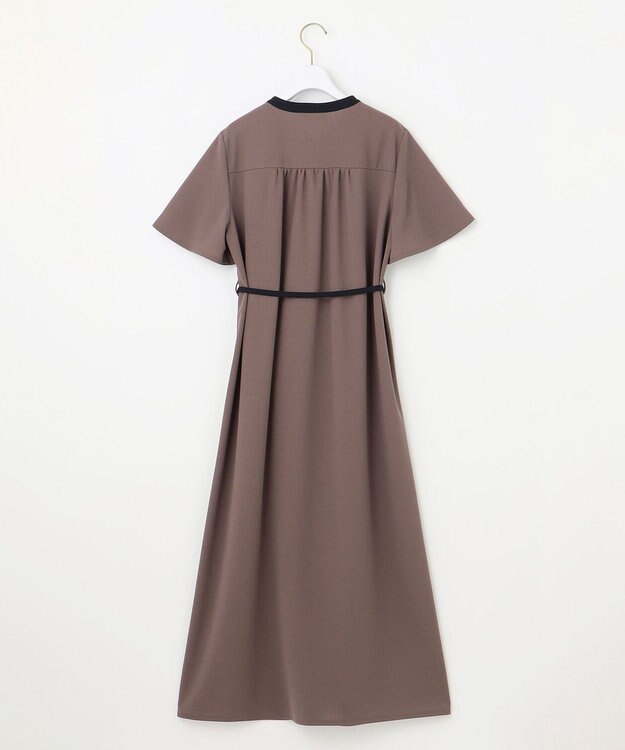 ANY SIS 【UVケア・ストレッチ・洗える】2WAYジョーゼットジャージー ワンピース モカ