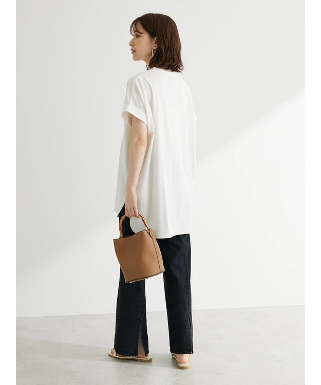 Green Parks 汗じみ防止Ｗカフスフレンチチュニック Off White