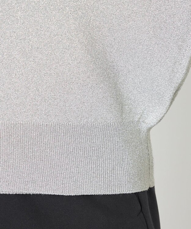 NAVE 【Nave・洗える】ラメニット カーディガン シルバー系