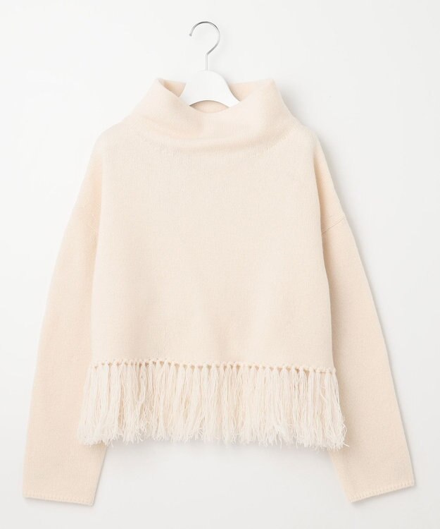 23区 【SLOW/一部店舗限定】ニットトータル フリンジ ニット ホワイト系