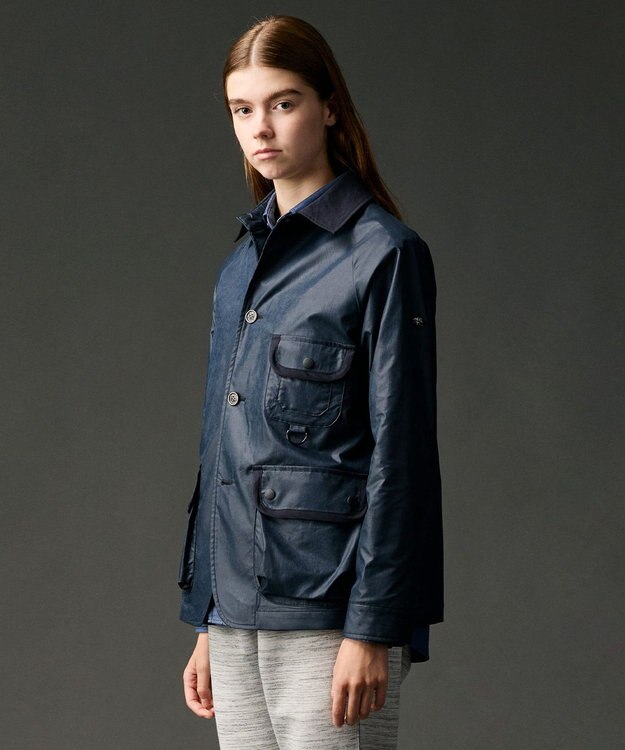 JOSEPH ABBOUD MOUNTAIN 【ストレッチ】ヴィンテージワックスストレッチアウトドア ブルゾン ネイビー系