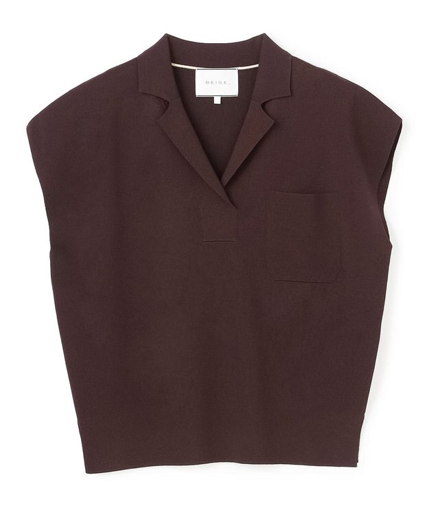 BEIGE， NADIA / ストレッチ スキッパーニット Bordeaux