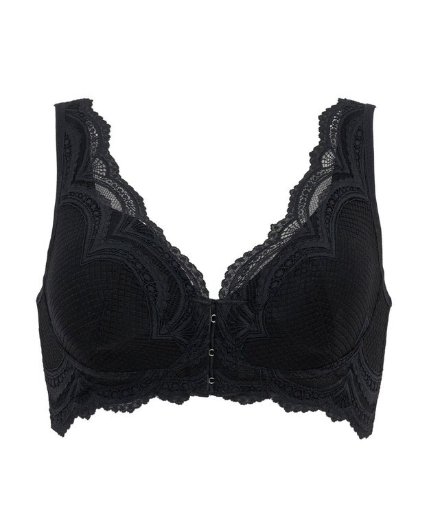 BRADELIS New York 【BRADELIS Me / ノンワイヤー・コンパクト補正】 フロントホックブラ24A1 フロントファスナー ブラック