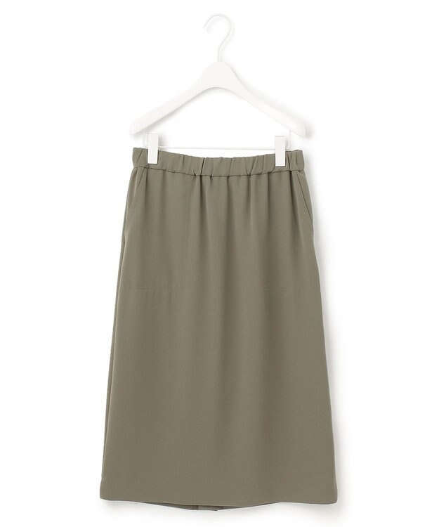 ICB 【WEB限定カラーあり・洗える】ライトダブルクロス スカート アッシュカーキ系