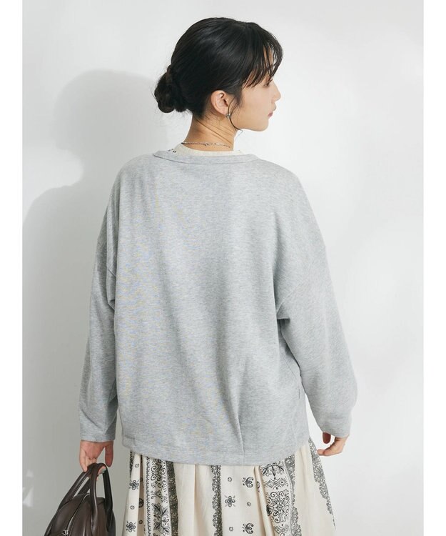 CRAFT STANDARD BOUTIQUE 裏毛リングドットカーディガン Gray Mixture