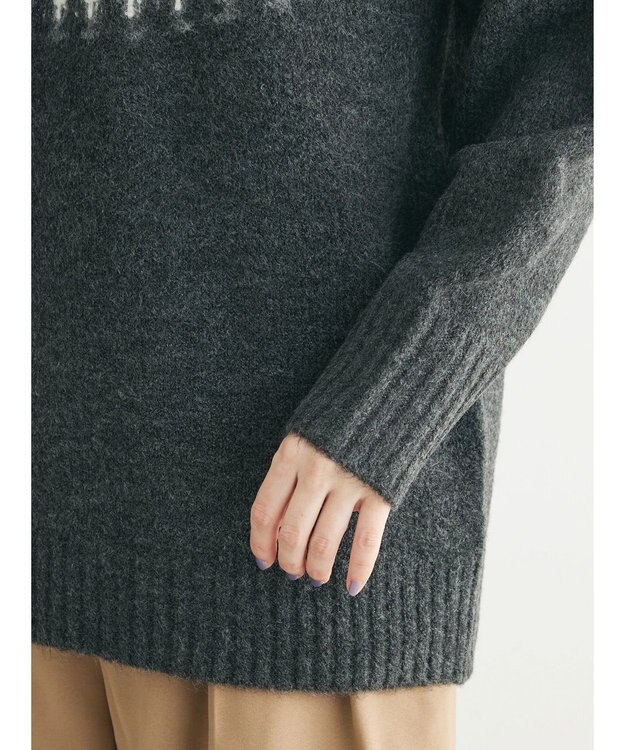 Green Parks 求心柄ニットプルオーバー Charcoal Gray