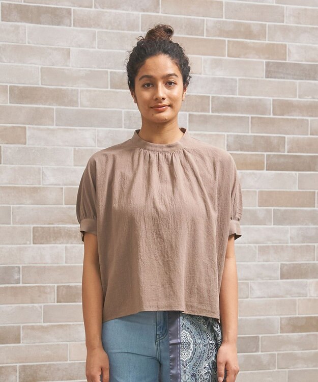 J.PRESS YORK STREET 【WOMEN】バックドレープドルマン ブラウス ブラウン系