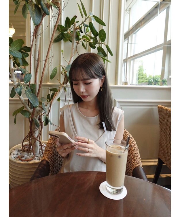 Green Parks カットワークデザインカットソーワンピース Beige