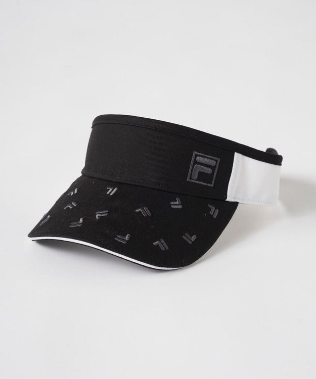 FILA GOLF／marie claire 【FILA GOLF】 総柄サンバイザー ブラック