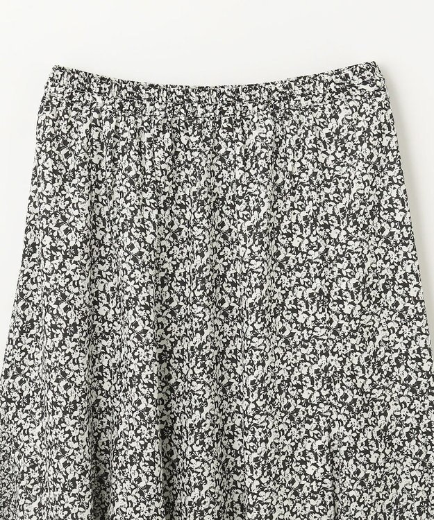 ANY 【洗濯機可能/ウエストゴム】プリントマーメイドスカート モノトーンフラワー