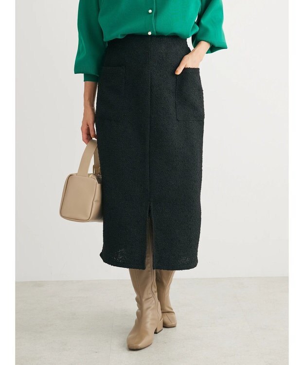 Green Parks ツイードスカート Black