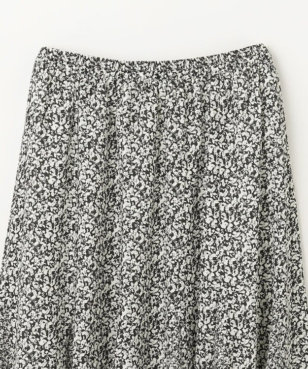 ANY 【洗濯機可能/ウエストゴム】プリントマーメイドスカート モノトーンフラワー