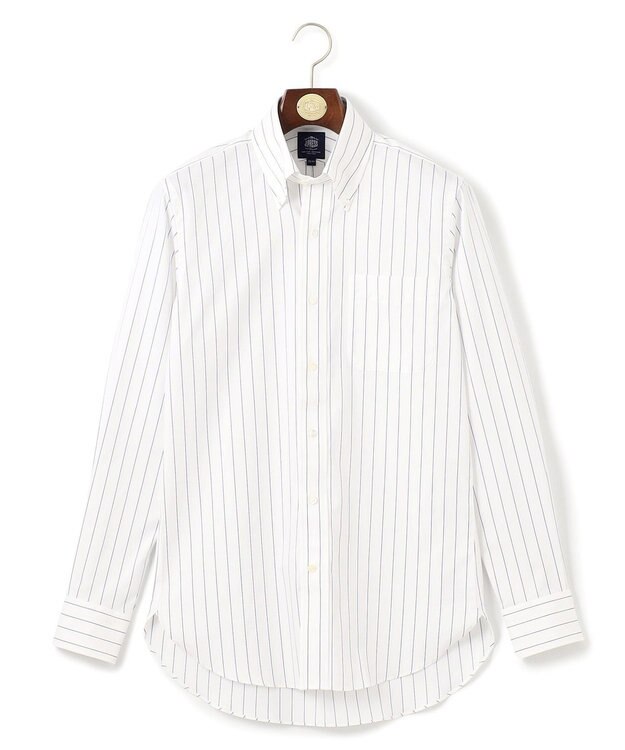 J.PRESS MEN 【PREMIUM PLEATS / 形態安定】スーピマコットンボールドストライプ ドレスシャツ / B.D. ネイビー系2
