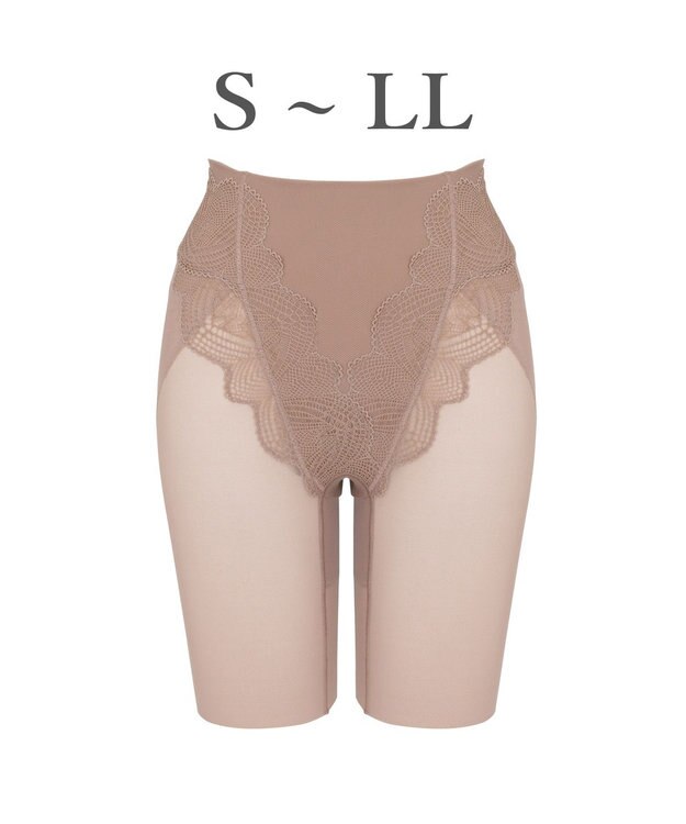 BRADELIS New York 【BRADELIS New York】メッシュシェイプガードル 1枚履き可能 補整 ガードルショーツ 太もも細見え ヒップアップ モカベージュ