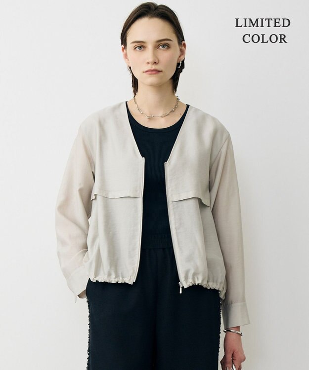 ICB 【先行予約・WEB限定カラーあり】 リヨセルナイロンワッシャー Vネックブルゾン トープ［WEB限定］