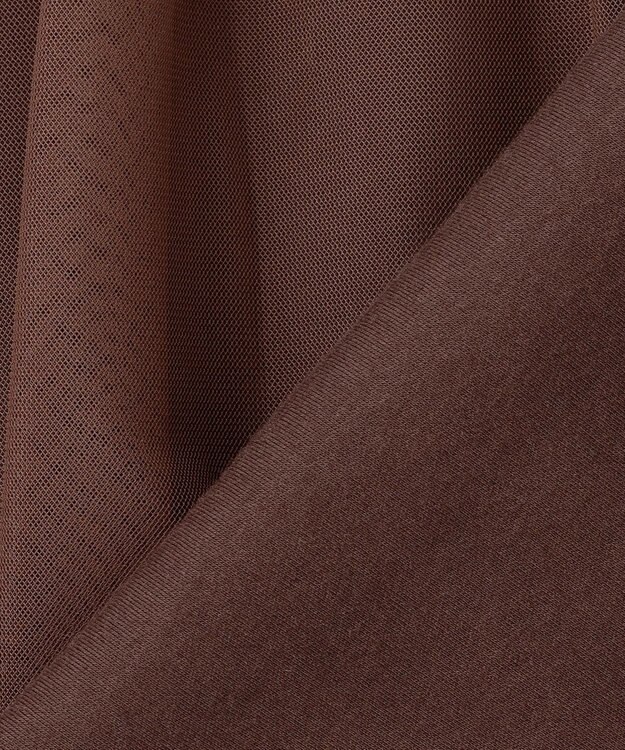 Feroux 【汗ジミが目立たない・洗える】バルーンチュール Tシャツ ダークブラウン系