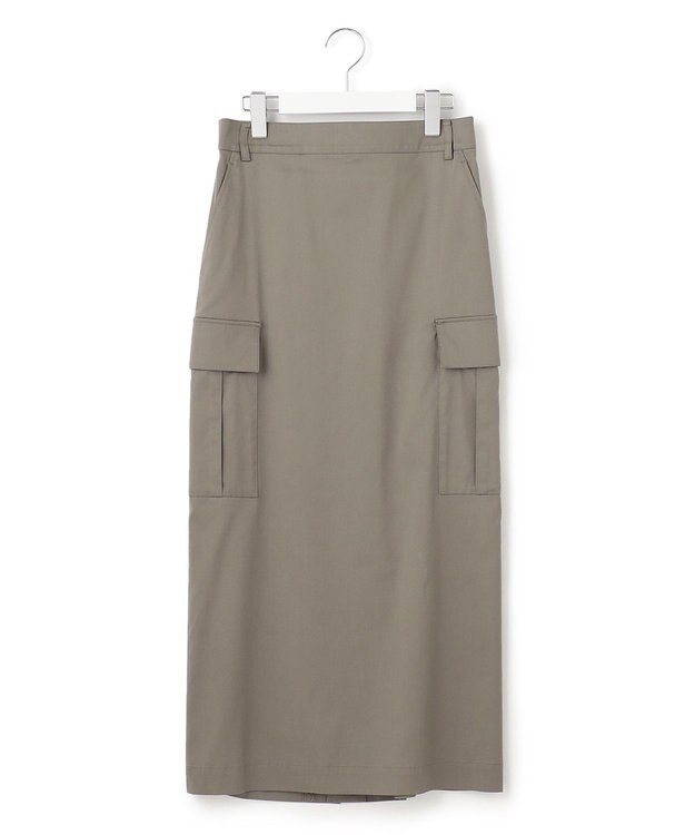23区 【洗える】テンセルナイロンストレッチ カーゴ スカート オリーブ系
