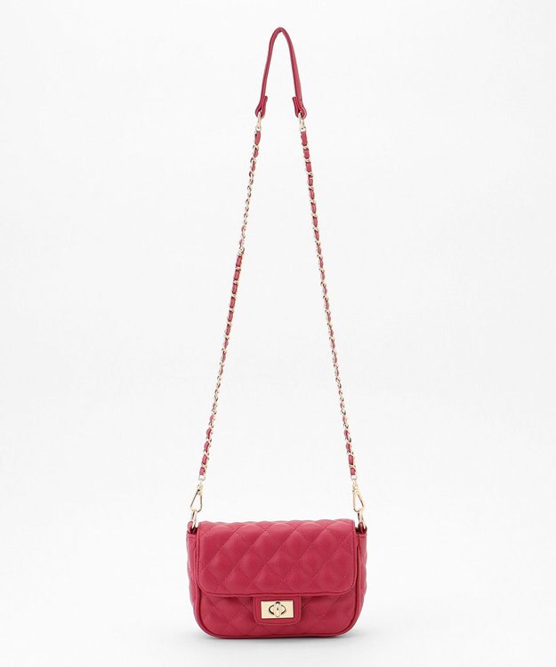 組曲 キルティングショルダーバッグ ラズベリー系