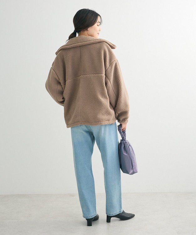Green Parks リバーシブルコンビボアブルゾン Gray Beige